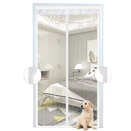 Hvidt magnetisk myggenet, mesh, dør med fuld, selvlukkende til balkon, nem installation, 70x210 cm