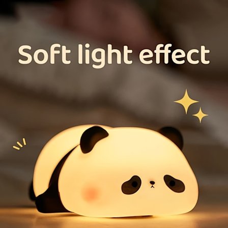 LED Søt Liggende Bjørn Nattlampe, Bedårende Panda Lampe