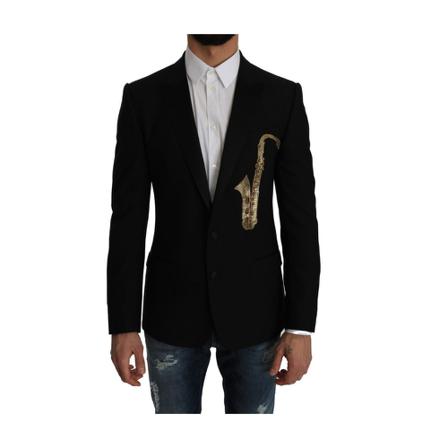 Dolce & Gabbana, Martini Slim Blazer Jacket Zwart, Heren, Maat:S