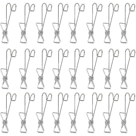 24 stk. rustfrit stål klemmer, metal klemmer, rustfrit klemmer -aya