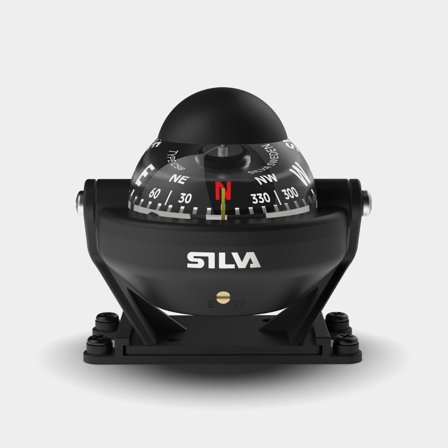 Compas de bateau Silva C58, Ø50 mm, monté sur étrier, noir