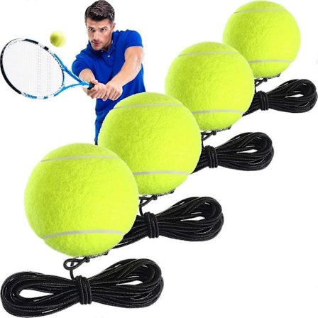 4-pack Tennis Träningsbollar Med Snöre Tennis Träningsbollar Självtränare Verktyg Tennisboll Träningsutrustning För Tennis Tränare Träning Ex