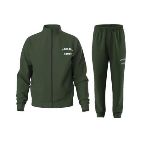 In Gold We Trust, The Crocodille Trainingspak Groen, Heren, Maat:XS