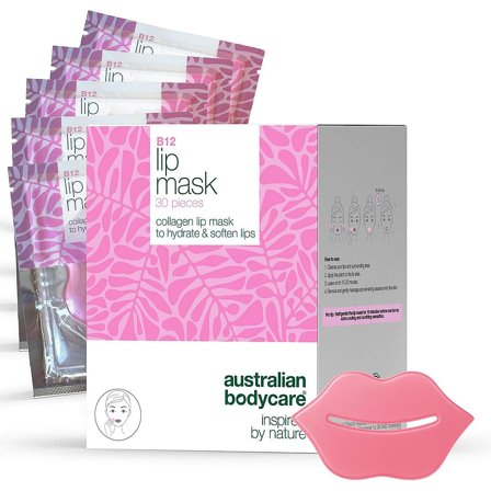 Australian Bodycare B12 Lip Mask 24 pcs, collagen lip mask to hydrate and soften lips 24 stk, Skincare, Masker, Læbemasker