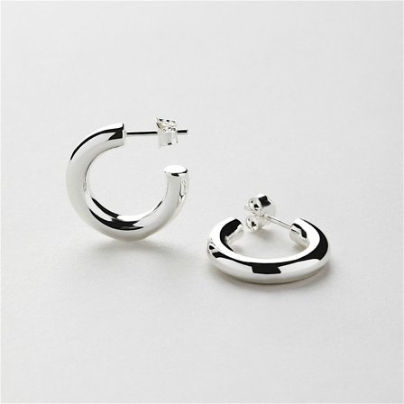 Horizon Hoops - Örhängen - Sterling Silver - Safira