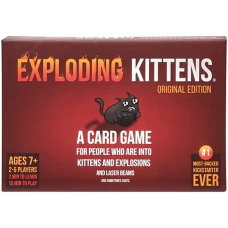 Exploding Kittens - Korttipeli | Perheystävällinen seurapeli | Venäläinen ruletti | Englanti | Ikä 7+ | 2–5 pelaajaa