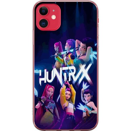 Kompatibelt Mobildeksel til Apple iPhone 11 Kpop-inspirert Huntrix-gruppe fargerik sceneillustrasjon med jentekraft-estetikk og neonlys