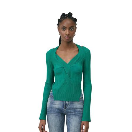 Suncoo V-neck Strik Grøn, Dame Striktrøjer