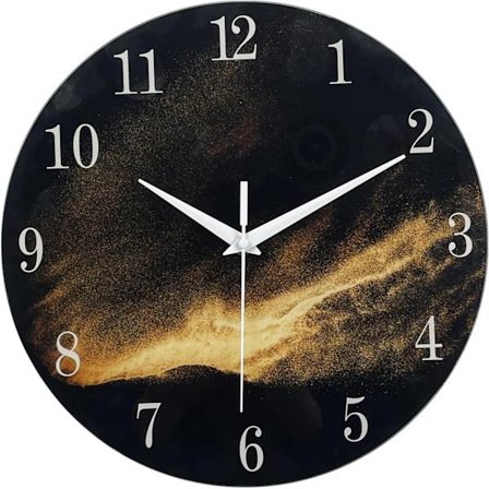 Seinäkellon kaunis kellotaulu - Musta Hiekka