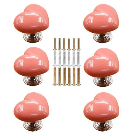 6 st hjärtformade keramiska dörrknoppar låd skåp skåp handtag garderob låda skåp för hem kök