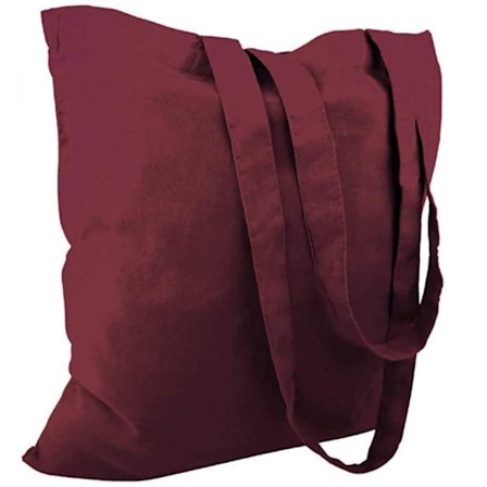 Bomullspåse Två Långa Handtag - Vinröd 3 / 5 st