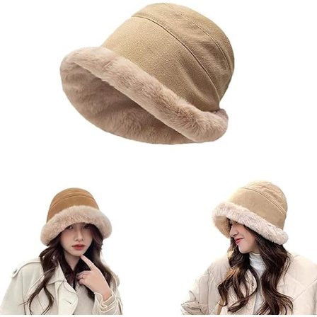 Kvinners Plus Velvet Tykk Bøttehatt, Vinter Varm Ensfarget Sammenleggbar Myk Kunstig Pelslue