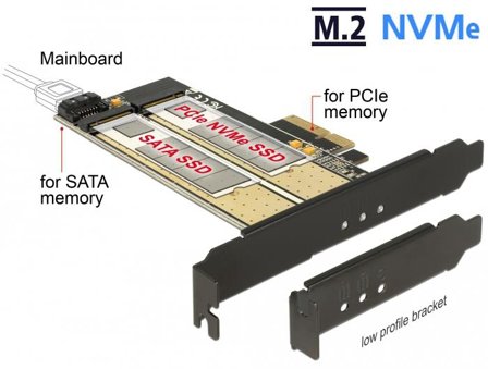 Delock Diskkontroller - M.2 Card / SATA 6Gb/s - PCIe x4