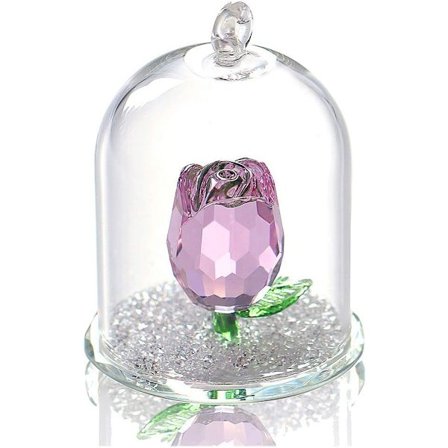Krystal Rose Blomst Figur, Glas Drømme Blomst Ornament Fortryllet Rose Gaver til Dame