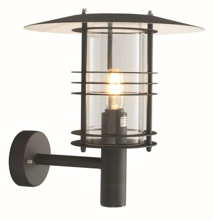 Norlys Stockholm 286 Veggarmatur E27, IP54 Svart, Belysning