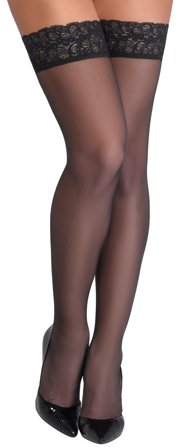 Black hold-up stockings - Cottelli Collection Stockings