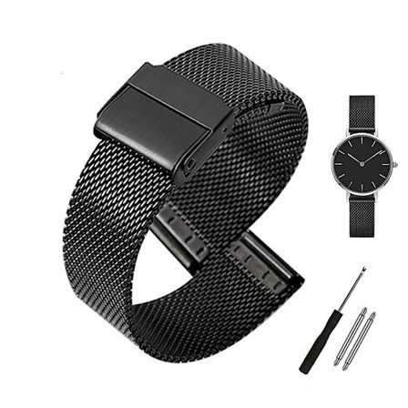 Urrem mesh - Sort eller Sølv 20 mm