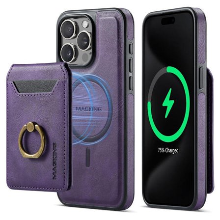 (Til iPhone 16 E) MagSafe Telefoncover med roterende ring og k