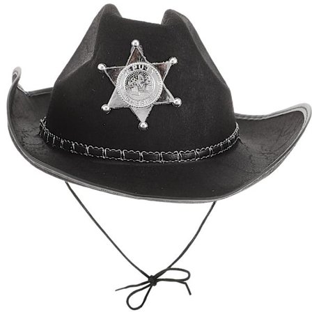 Cowboy Wild West Sheriff Hat Fancy Dress Halloween Party Costume (Musta)