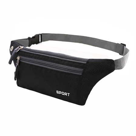 Praktisk slidstærkt talje taske mave taske kryds body taske kører taske - sort