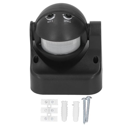 Vanntett Infrarød PIR Bevegelsessensor Bryter Intelligent ABS Hus AC110240V Svart