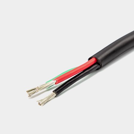 Vertinde koperen kabel Oceanflex, rond, drieaderig, 3 x 1.5 mm², 100 meter, zwart/rood