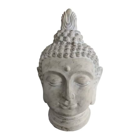 Buddha hovedskulptur, 78 cm, vejrbestandig polyresin