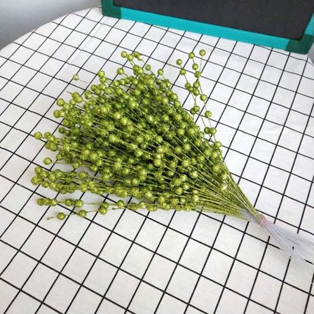 Juledekoration Pistacie Display Guld Pulver Bær Kunstig Blomst Fest Fotografi Forsyninger Blomsterarrangement med Frugt