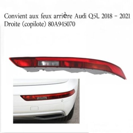For A-udi Q5 2018 2019 2020 2021 80A945070 Refleks bakfanger Nedre Baklys Erstatning Høyre Baklykt (Farge : Høyre Side)/NC/