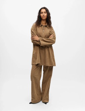 Object Objalima Oz L/S Shirt Dress 141 - Beige - M