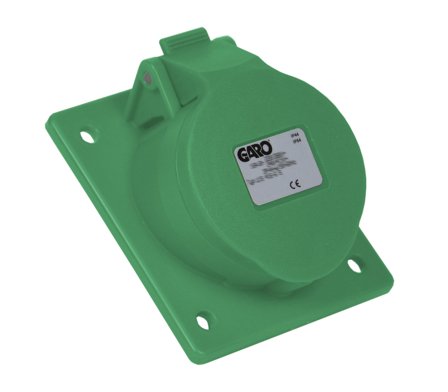 Garo UIS 416-2 S Paneluttak IP44, 5-polet, 16 A, skrå Grønn, 2 h, Stikkontakter & kabler