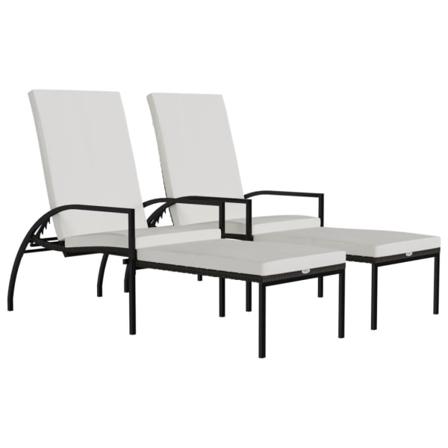 Vidaxl Solsäng Med Fotstöd 2 St Pe Konstrotting Brun Brun
