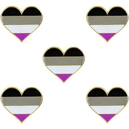 5-pak Bisexuel pride hjerteformede pins brocher flag badge broche