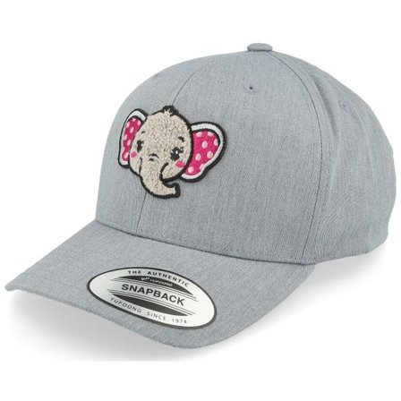 Kiddo Cap - Grå adjustable Keps - Kids Cute Elephant Chenille Heather Grey Adjustable @ Hatstore