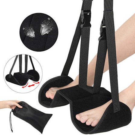 Fodstøtte til fly - Bedste fodstøtte til rejser, rejsetilbehør til fly, fodstøtte uden stød og bærbare benstøtter til fly (skum)