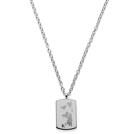 World Map Halskæde til mænd - Stålhalskæder