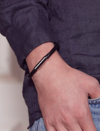 Edblad Franky Bracelet Leather - Black - L x 20.5