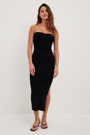 Amanda MPN x NA-KD Robe bandeau mi-longue - Robes Pull - Noir - X-Large