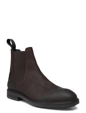 Booties - Flat - With Elastic Chelsea-saappaat Bootsit Brown ANGULUS