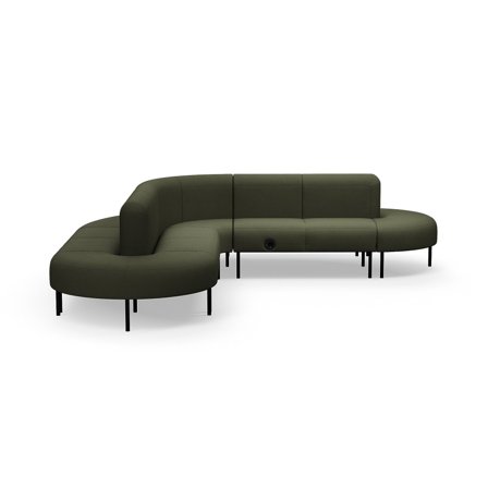Sofa VARIETY, L-förmig, mit USB-Steckdose, Stoff Blues CSII, oliv