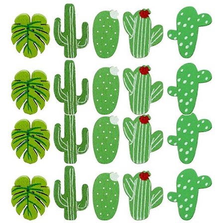 20 stk. Kaktus Tegnestifter Dekorative Reoler Korktavle Opslagstavle Stifter (Tilfældig stil)