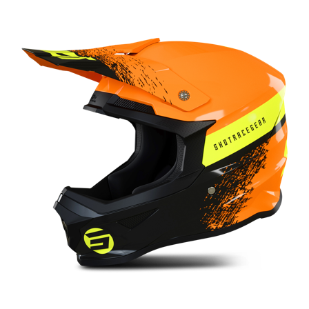 Casco Cross Bambino Shot Furious Roll Arancio-Neon-Giallo M