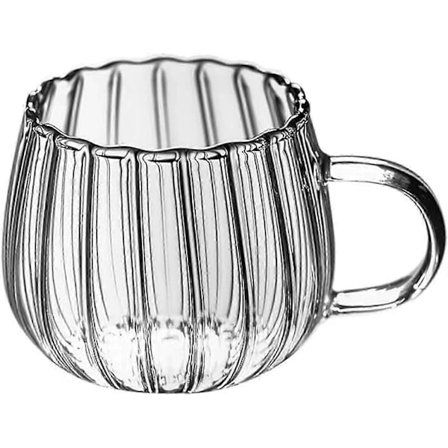 Kaffekrus i krystalglas, glaskop til vand, te, latte, drikkeglas