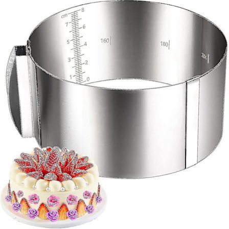 Justerbar tårtring rostfri form rund form 6 till 12 tums form