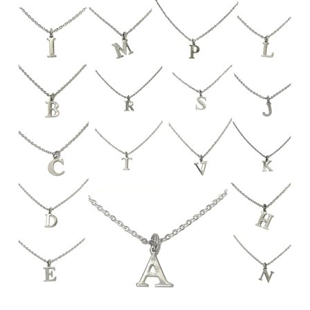 Halsband med Bokstav berlock i Stål som håller färgen livet ut