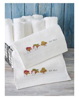 Broderipakke Håndklær Sea gals 2-Pk - Permin