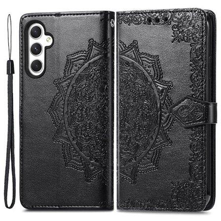 Mandala Samsung Galaxy A35 etui i lær - Svart