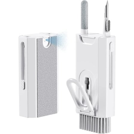 Macbook Tastatur Rengøringsbørste Med Mikrofiberklud, Multifunktionelt Rengøringssæt Til Tastatur, Hovedtelefoner, Smartphone, Tablet - Hvid