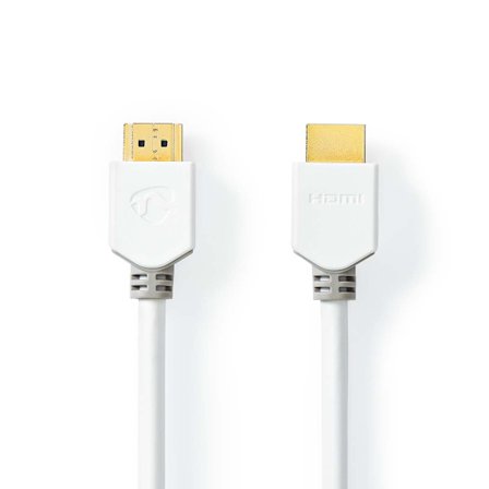 High Speed ​​HDMI kabel med Ethernet | HDMI Kontakt | HDMI Kontakt | 4K@60Hz | ARC | 18 Gbps | 5.00 m | Rund | PVC | Vit | Låda