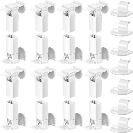 Sæt med 64 stk. reduktionsgardintilbehør, 20 mm plisségardiner, let at installere, fastgørelsesbeslag